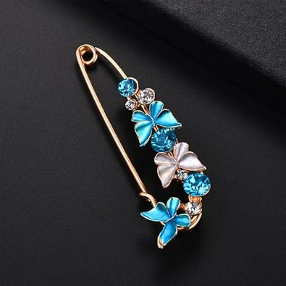 Butterfly Flower‎ Crystal Brooch Pin Sweater Shawl Brooch Clip Fashion Trendy
